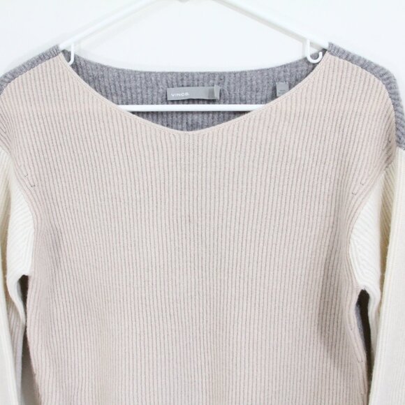 Vince Cashmere Sweater XS Women Cropped Top Soft Ribbed Knit - Picture 2 of 10